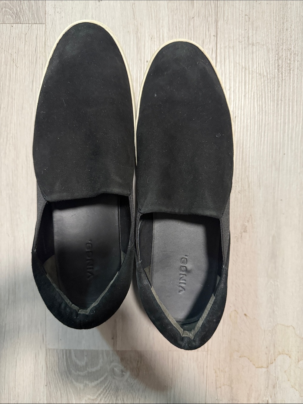 Vince Black Suede Slip-On Loafers